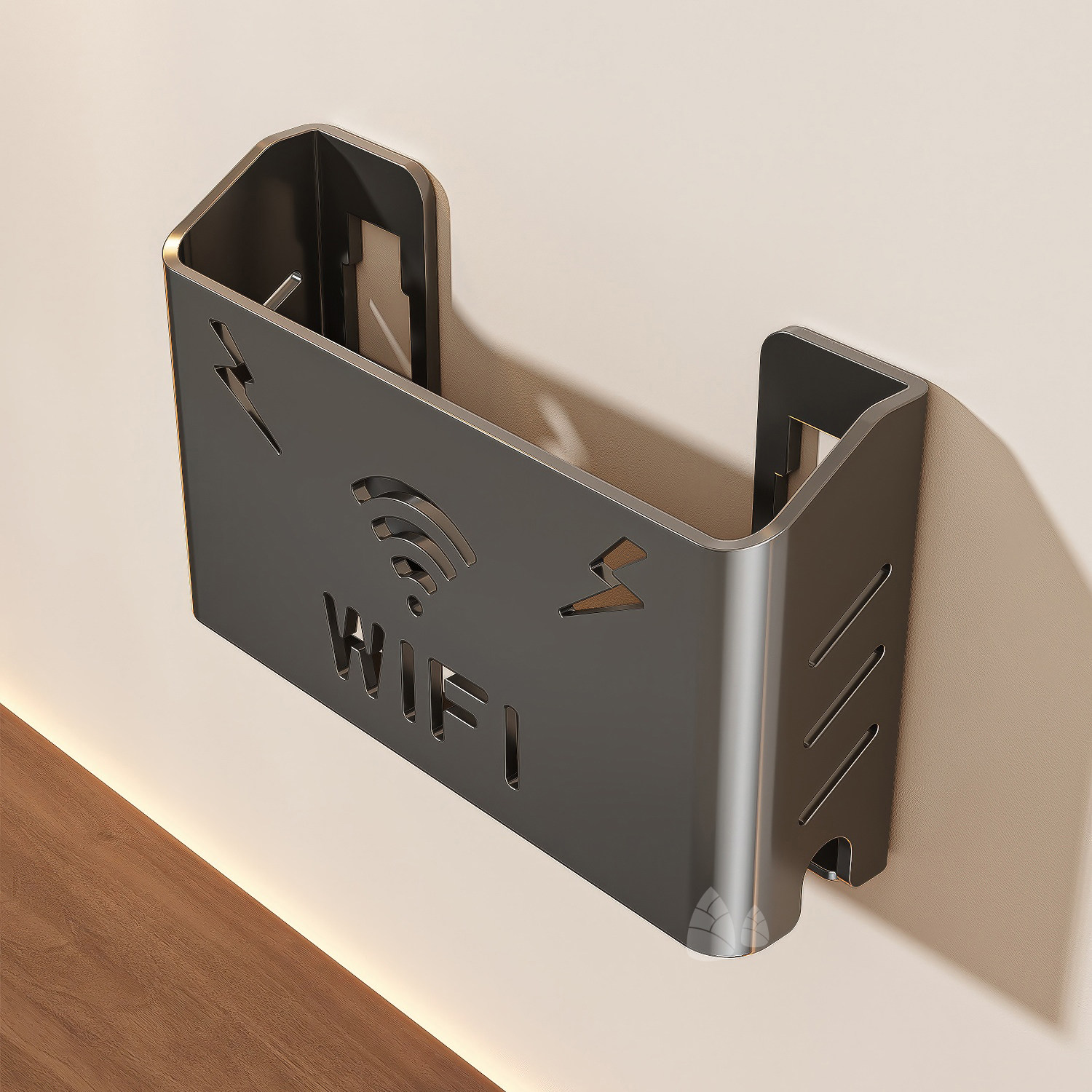 wifi无线路由器光猫壁挂式多媒体机顶盒遮挡箱置物架电线整理神器