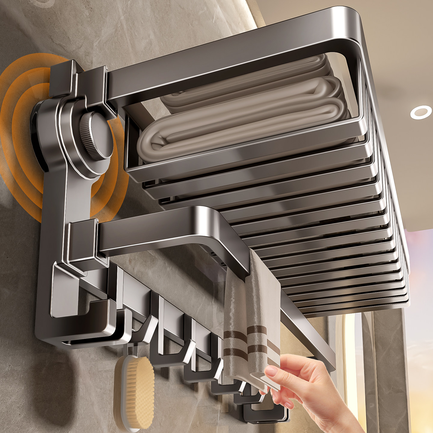 吸盘毛巾架卫生间免打孔浴室置物架洗澡间一体挂杆厕所收纳浴巾架,家庭/个人清洁工具,浴室角架/置物架,淘宝优惠券,粉丝福利购,淘宝优惠卷