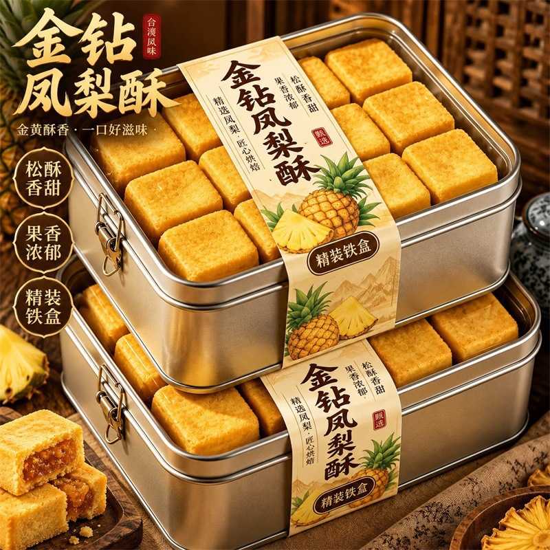 铁盒凤梨酥台湾风味正宗厦门特产传统手工茶糕点心网红零食品小吃