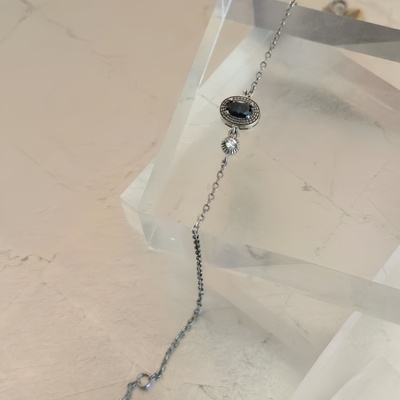 气质蓝调手链拼接小钻清冷感