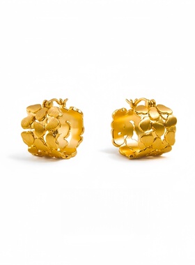 葫芦系列拉丝三层耳圈时尚通勤百搭高级感耳环简约耳饰女