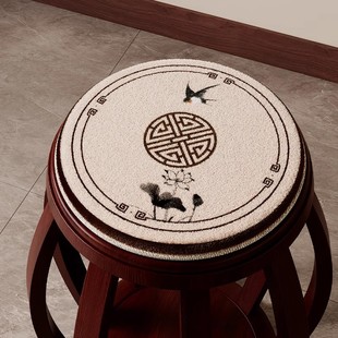 新中式防滑自吸式圆形坐垫圆椅加厚垫子椅垫圆板凳垫蒲团藤椅定制