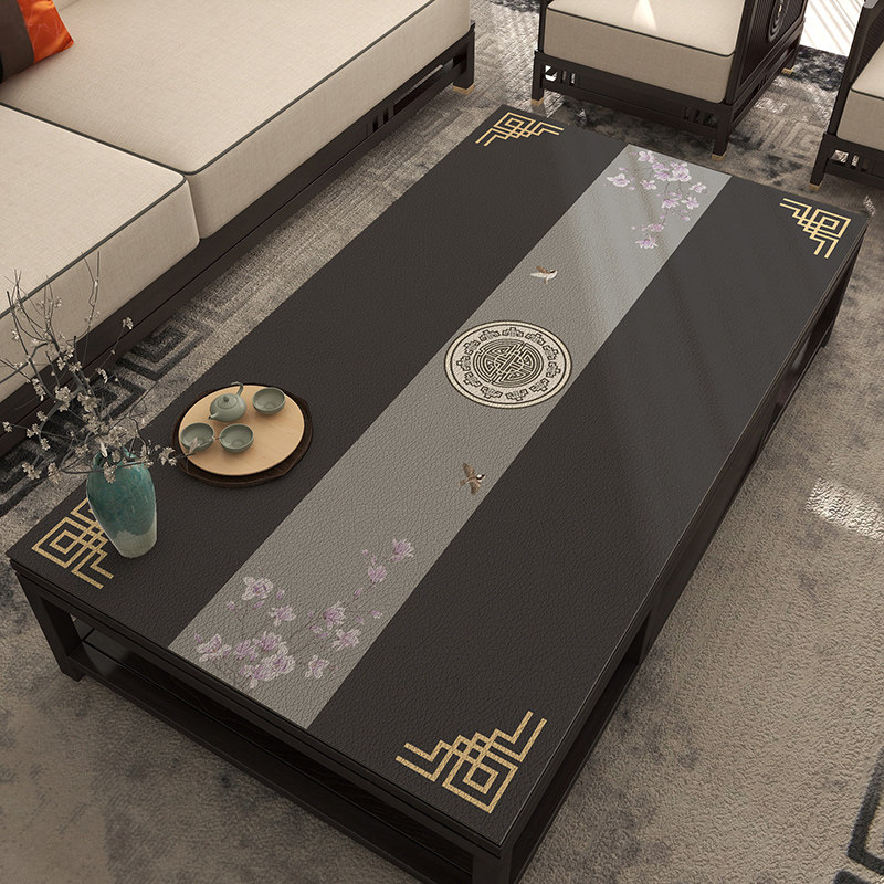 新中式古风桌布中国风皮革茶几餐桌垫高级感防水防油免洗台布盖布,居家布艺,桌布,淘宝优惠券,粉丝福利购,淘宝优惠卷