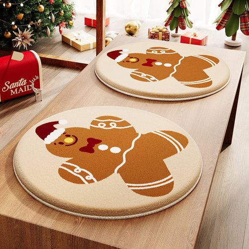 仿羊绒圣诞节日用品圆形坐垫凳子