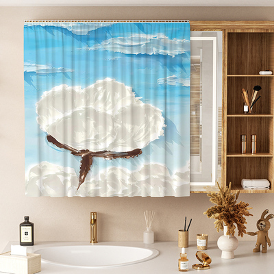 遮挡帘免打孔梳妆台卫生间镜子