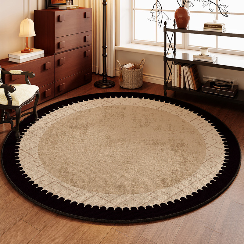 2026新款法式圆形地毯易打理客厅沙发防污防水电脑椅卧室床边地垫,居家布艺,入户地垫,淘宝优惠券,粉丝福利购,淘宝优惠卷