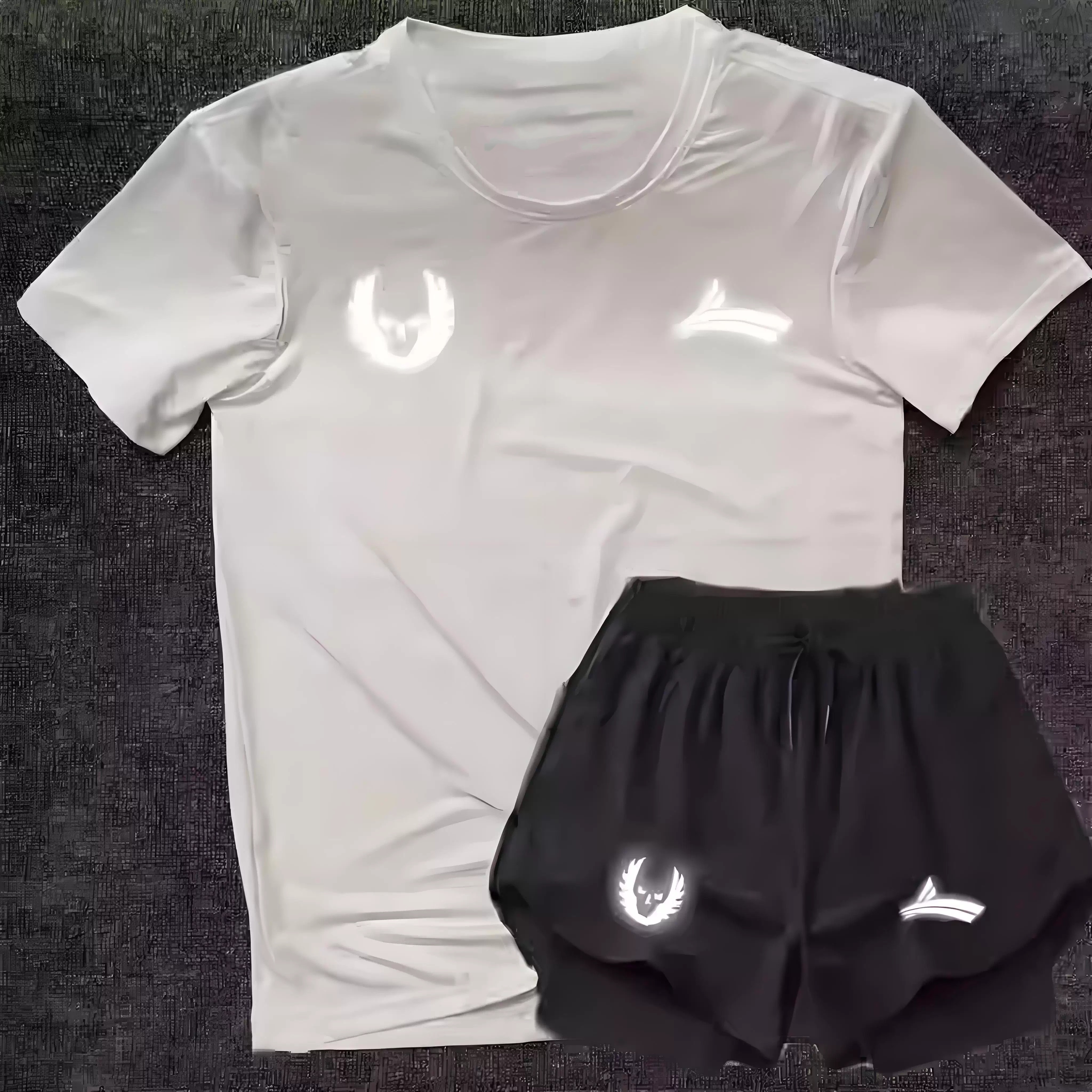 沃兰迪美式短袖短裤套装2026新款跑步反光速干透气吸汗运动俄勒冈