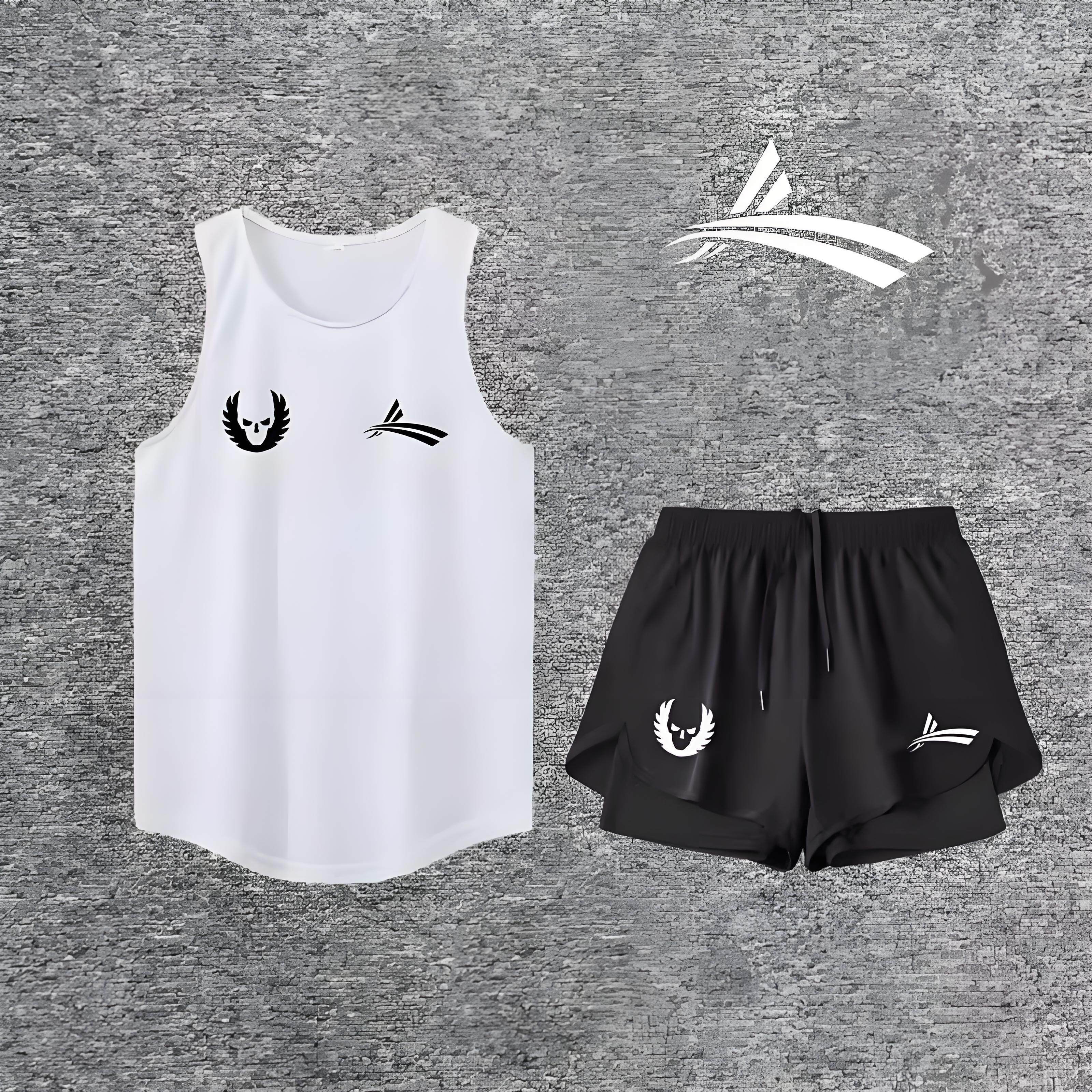 沃兰迪2026款美式夏季田径运动套装速干透气跑步背心训练三分短裤