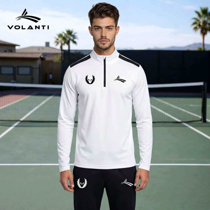 沃兰迪2026款运动套装男速干跑步健身立领半拉链训练服长袖长裤