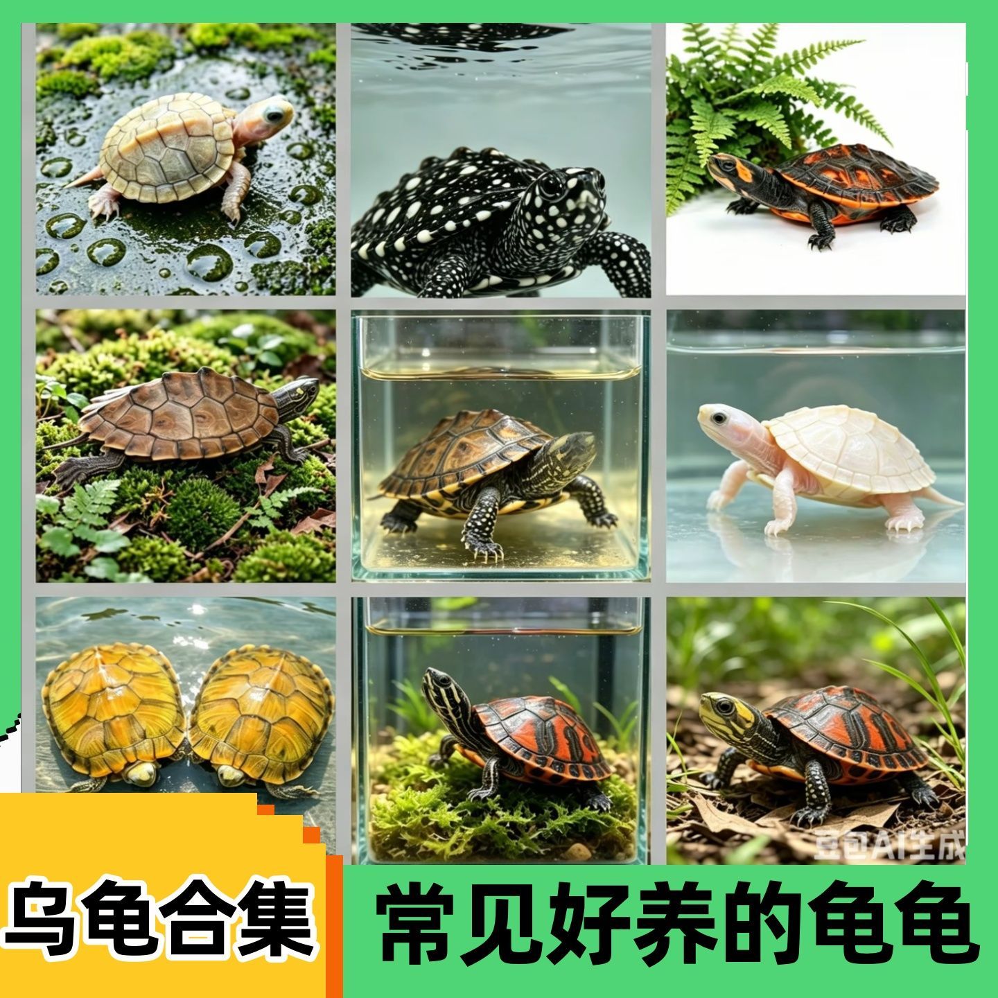 萌宠乌龟合集新手养龟推荐草龟巴龟/鳖