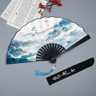 古风扇子折扇中国风男女生款 绢布扇折叠竹扇汉服随身扇子 夏季