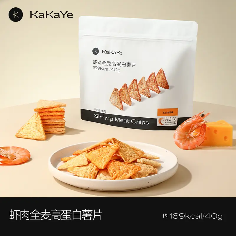 卡卡业虾肉全麦高蛋白薯片非油炸