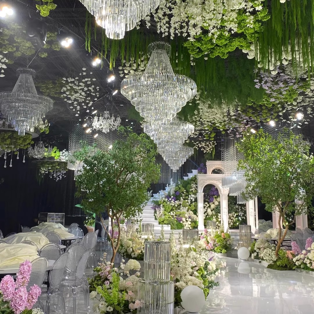 森林森系野生感绿色自然系婚礼草丛花艺梦幻绿植花艺婚礼森系拱门