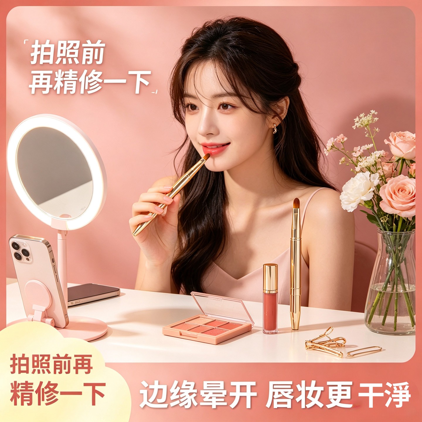 双头唇刷口红刷伸缩便携晕染
