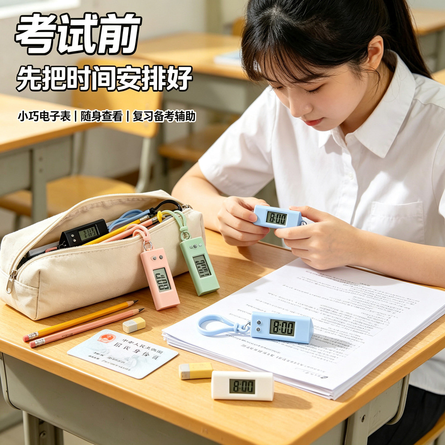 书桌静音电子表迷你便携图片