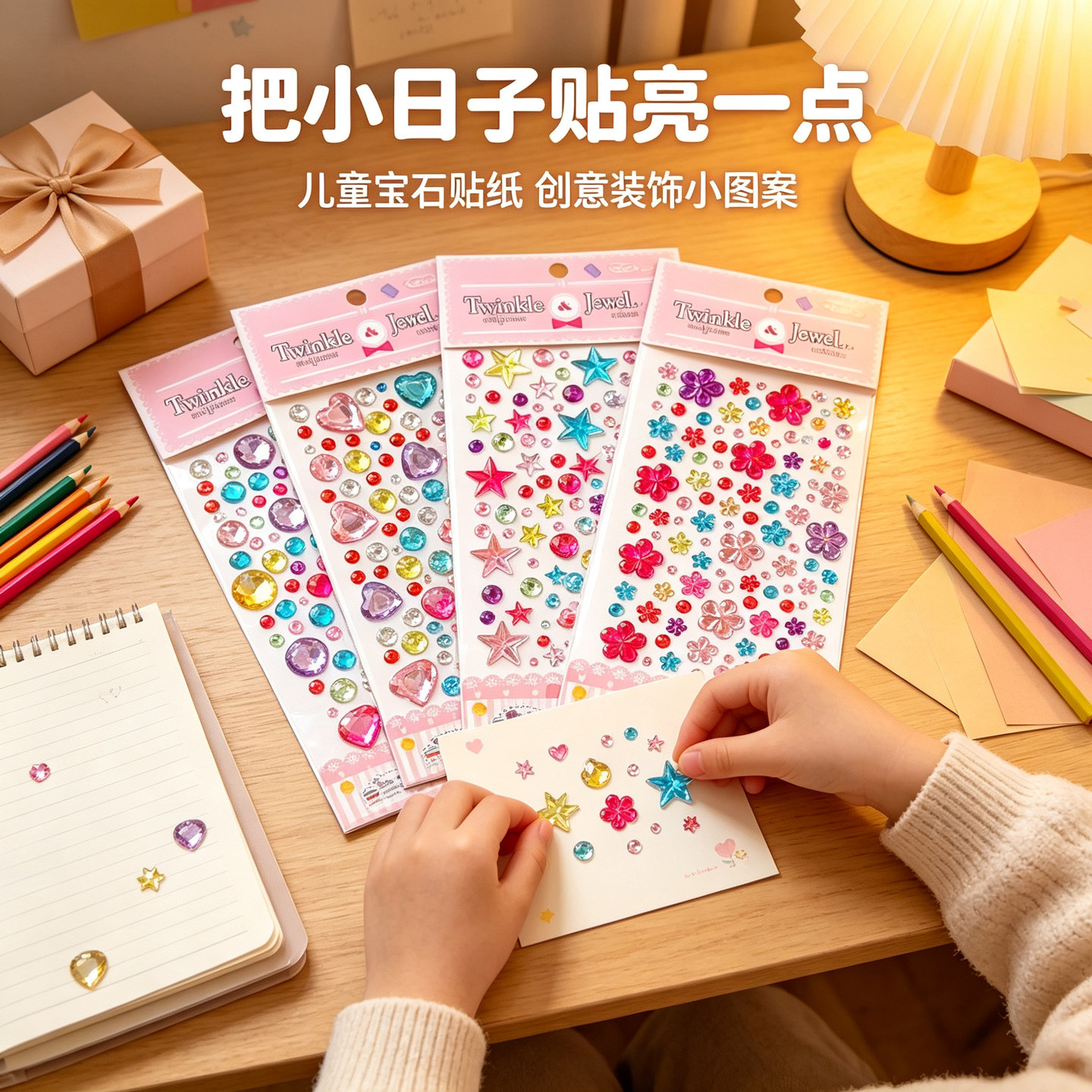宝石贴纸卡通贴贴画水晶钻石