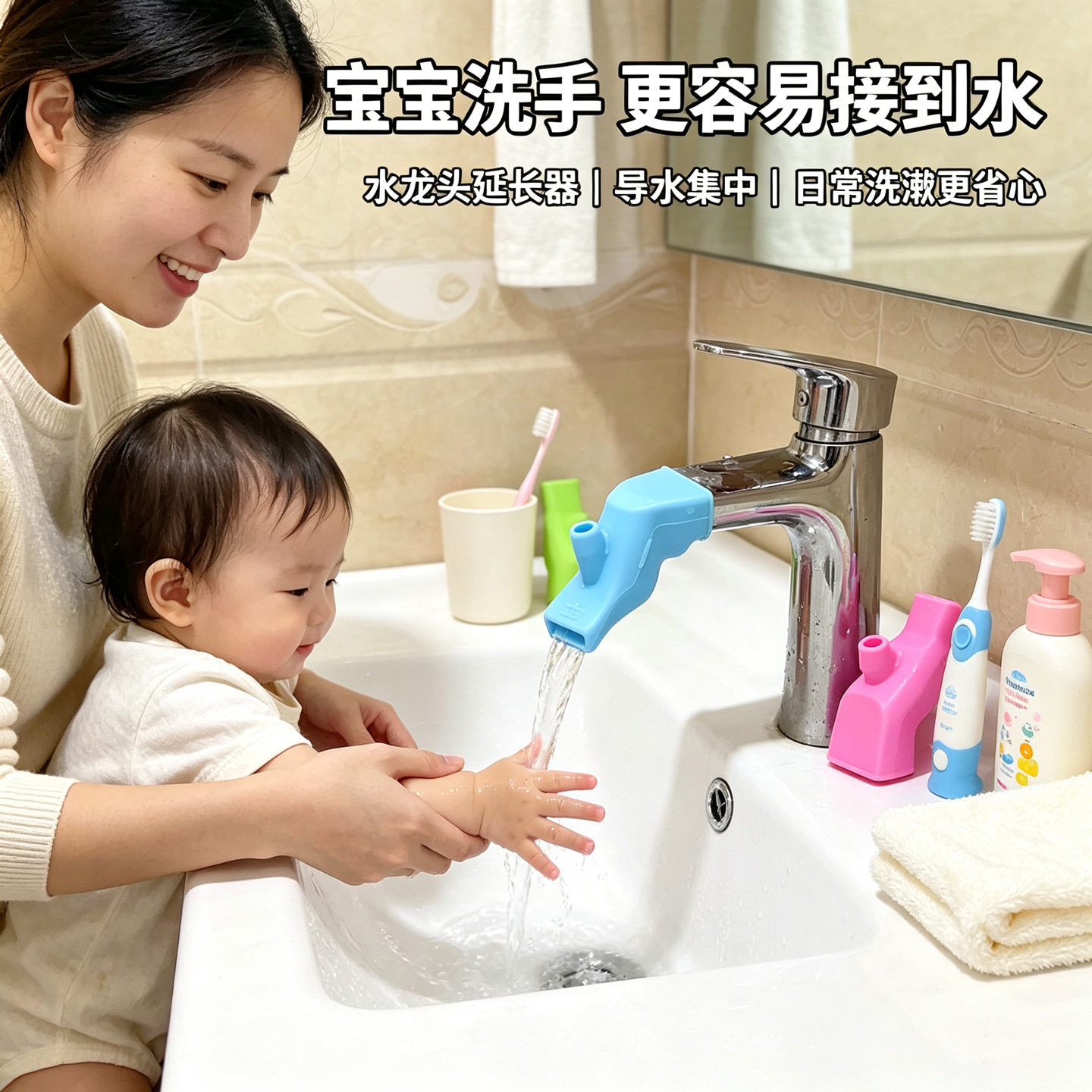 硅胶水龙头延长加长防溅水