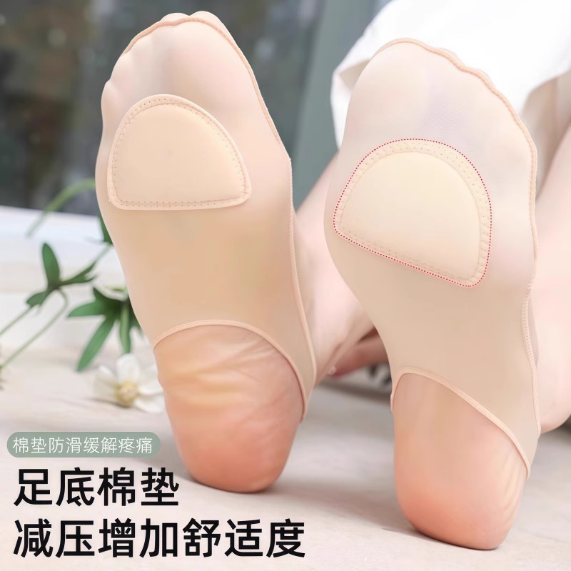 半掌袜船袜女夏季棉底防滑不掉跟袜套冰丝薄款半掌吊带袜半脚底