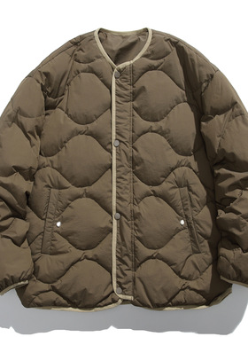 Hungry Artist2025冬季新款复古葫芦纹绗线羽绒服日系保暖外套男