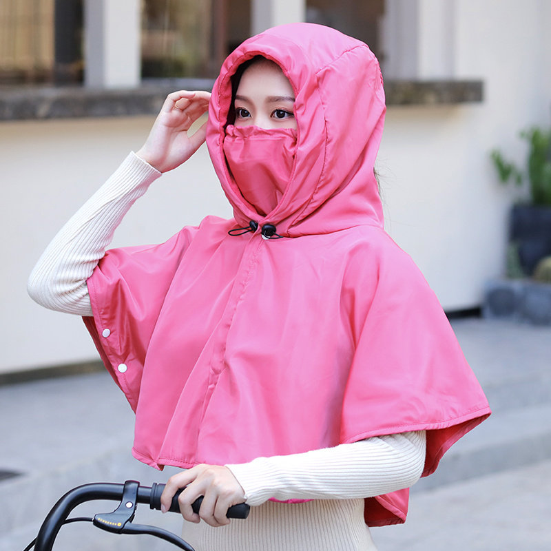 帽子女秋冬季骑行电动车