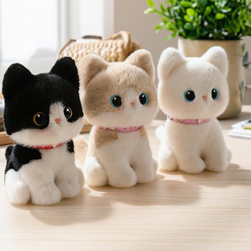 新款蹲姿布偶小猫桌伴毛绒玩具