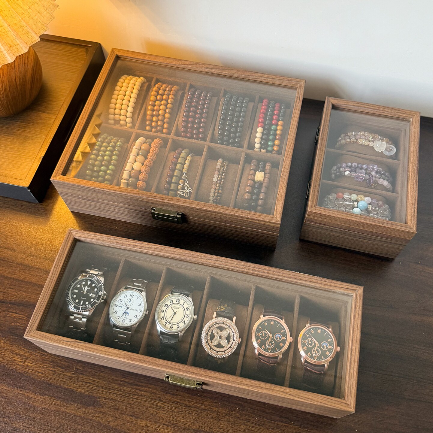 手表收纳盒高档精致胡桃木防尘防氧化手串手链盒男表女表展示盒子