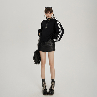 BRN辣妹真皮包臀半身皮裙 环保材质 小个子高腰百搭a字防走光裤裙