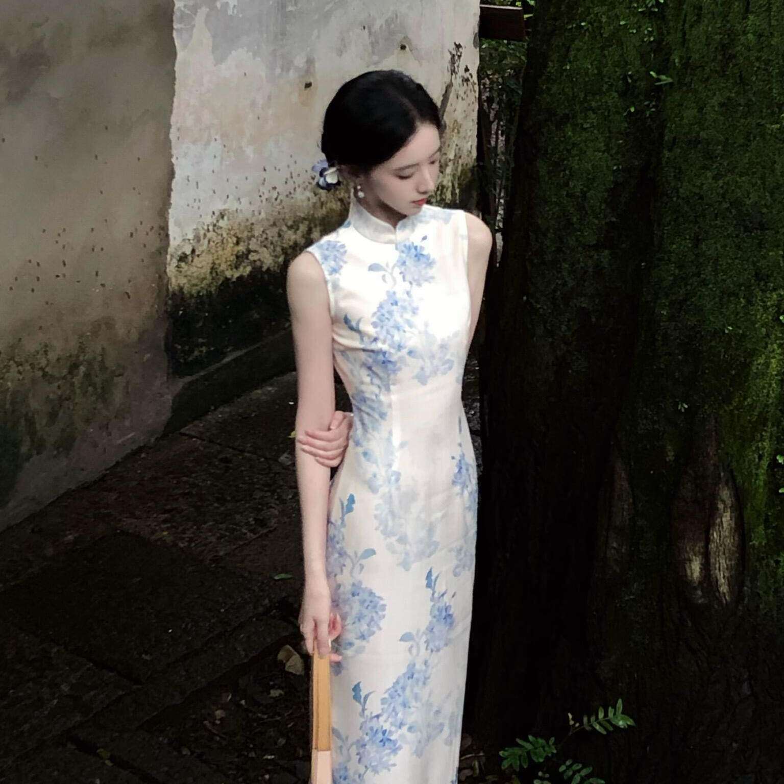 新中式改良旗袍连衣裙女民国风图片