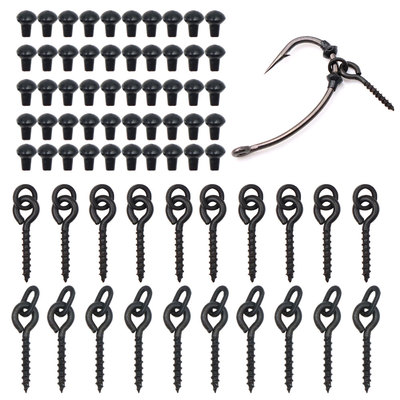 欧鲤钓鱼钩挡豆上饵螺丝转环垂钓