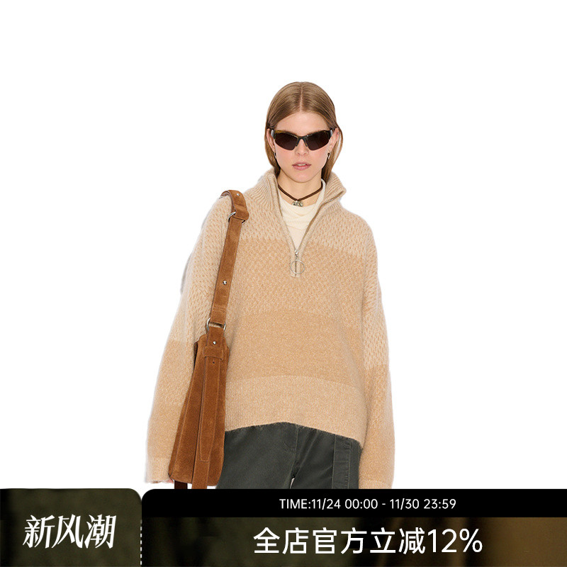 Holzweiler24SS Tine针织半拉链毛衣长袖女款