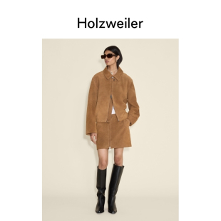Holzweiler女士24秋冬新款 发售 Cia皮革半身裙 新品