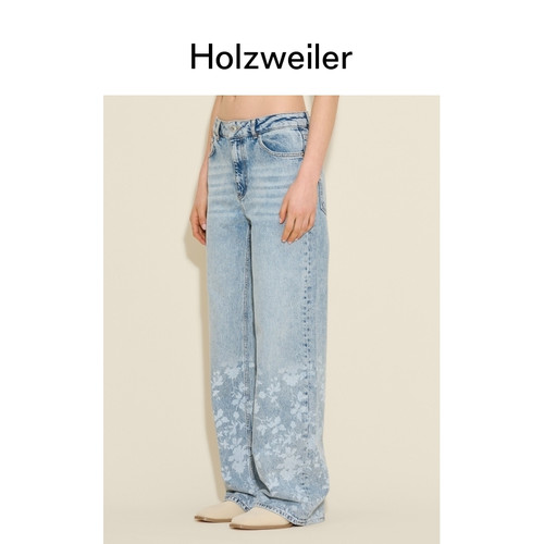 博主同款Holzweiler牛仔长裤花朵