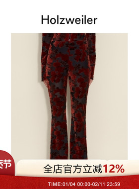 [春夏新款]Holzweiler女士春夏新款高腰花卉图案Gilly Devore长裤