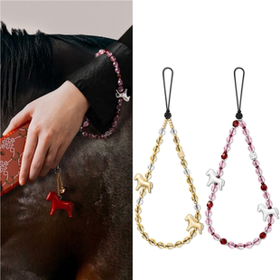 CASE新款金属小马手机链现货挂绳吊坠手腕防丢链带挂件女