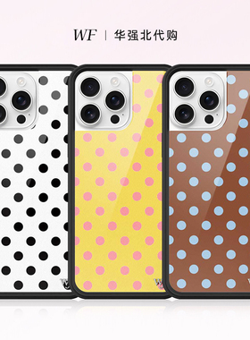 Wildflower黑白/棕色/黄色波点手机壳适用苹果iPhone17ProMax硬壳16plus全包保护套15防摔时尚wf华强北代购