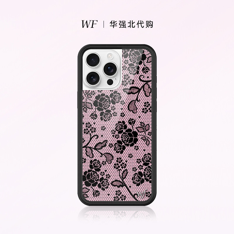 Wildflower蕾丝花语手机壳Lace Lover适用苹果iPhone17ProMax硬壳保护套硅胶防摔个性时尚复古wf华强北代购