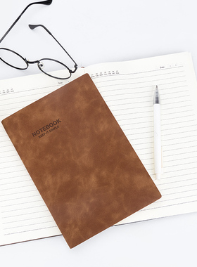 广博25K商务笔记本子简约复古日记本会议120张办公皮面本GBP20020
