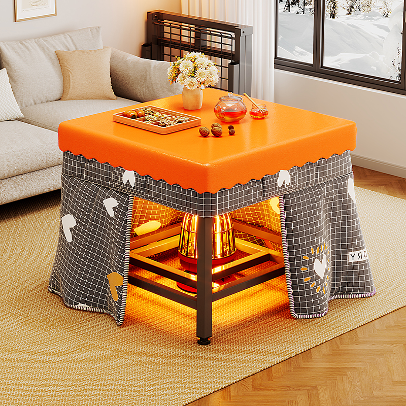 烤火桌家用2025烤火炉一体新款烤火桌子正方形折叠烤火架全套暖桌