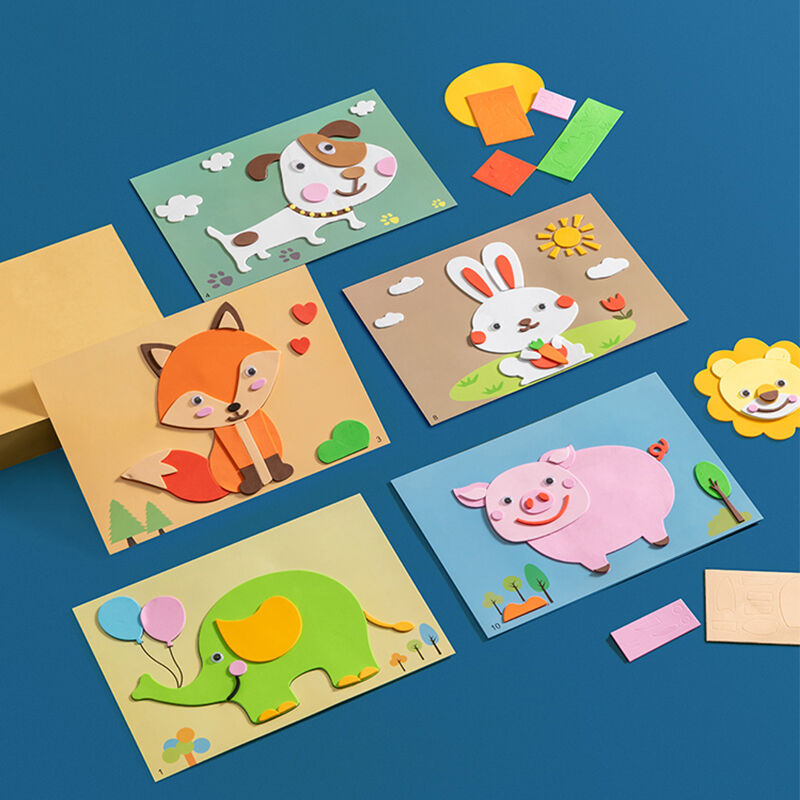 立体贴画3d粘贴画儿童手工制作材料包幼儿园diy小中班启智玩具男