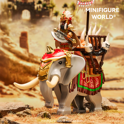 南蛮战象坐骑孟获祝融夫人藤甲兵迪库三国小侠动物积木人仔玩具