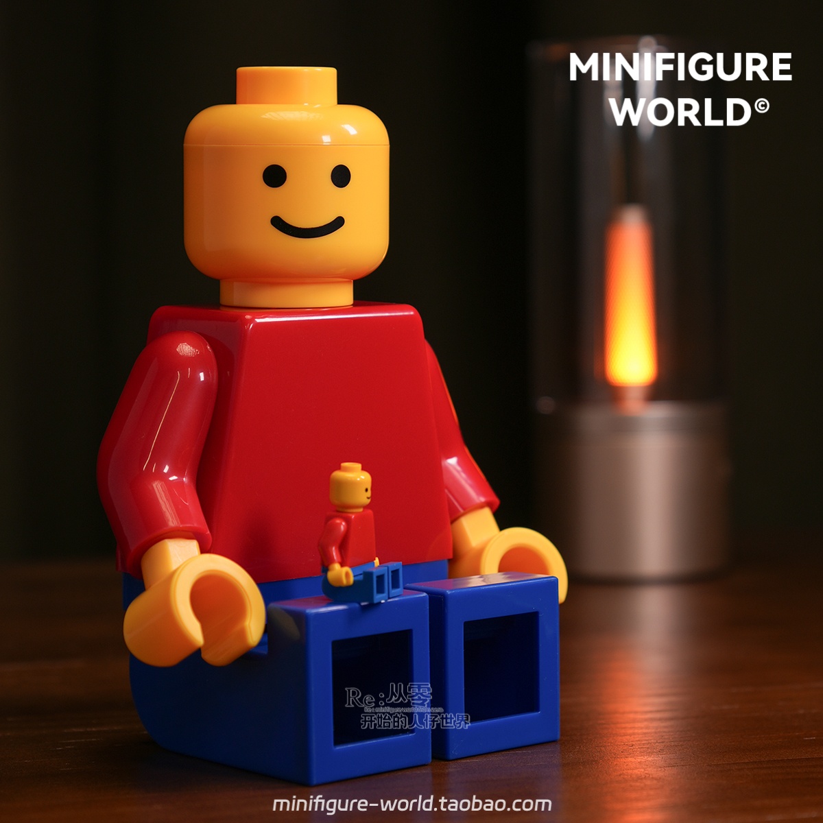 红蓝巨型笑脸人仔经典表情第三方拼装积木人仔儿童玩具公仔摆件