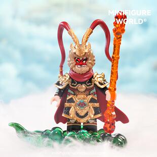 西游记孙悟空六耳猕猴黑神话齐天大圣迪库人仔拼装积木男孩子玩具