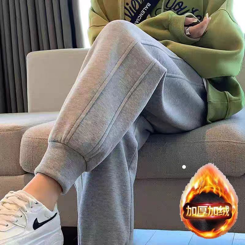 男女同款秋冬新款加绒加厚卫裤