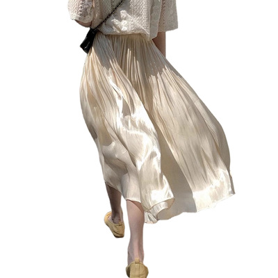 欧根纱丝光气质半身裙