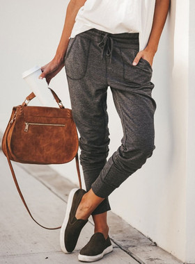 Solid color loose footed cropped pants纯色宽松休闲小脚九分裤