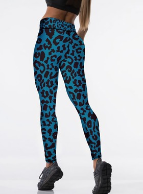 Sexy leopard print cropped pants 性感豹纹高腰 紧身提臀九分裤