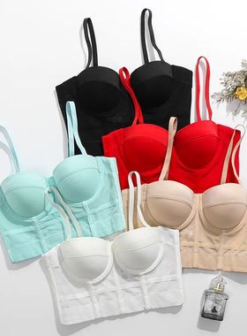 One-piece fixed cup fishbone strap bra  一体式固定杯鱼骨文胸