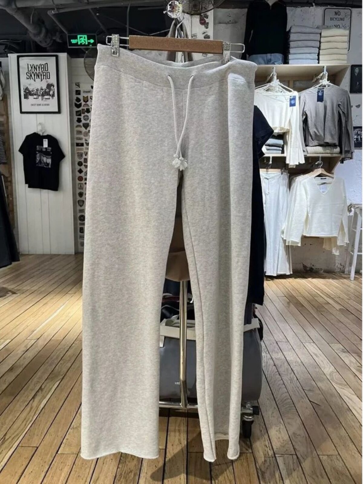 Drawstring Raw Edge Straight Pants with Rough Edges - Product image 2