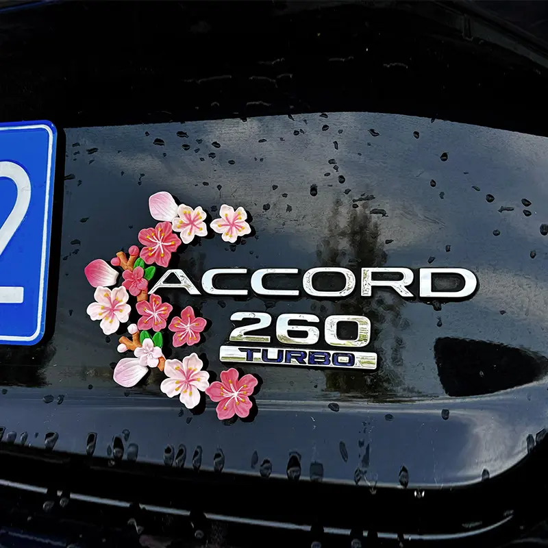网红3D桃花尾标贴汽车内外装饰