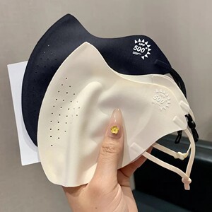 2025春夏薄款UPF500+冰丝防晒口罩狐型加大冰感透气护眼角7A抑菌